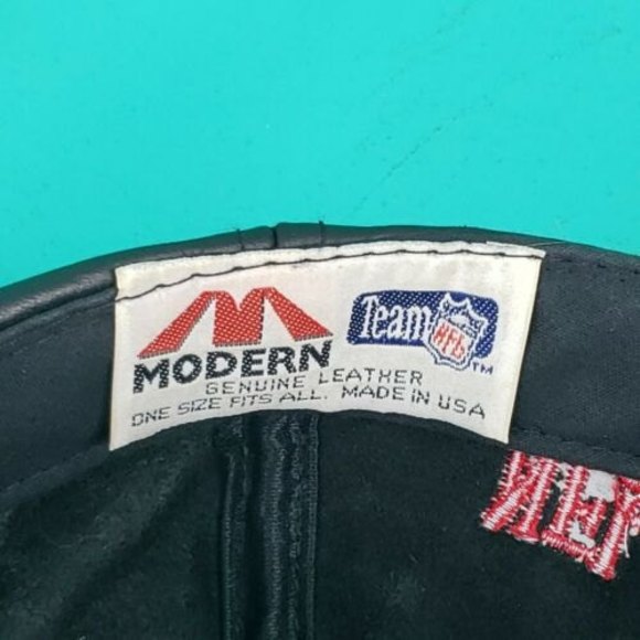 Green Bay Packers Hat Vintage 90s Genuine Leather Snapback Cap USA - Picture 9 of 11